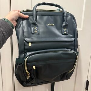 LoveVook Leather Dark Green Backpack NEW